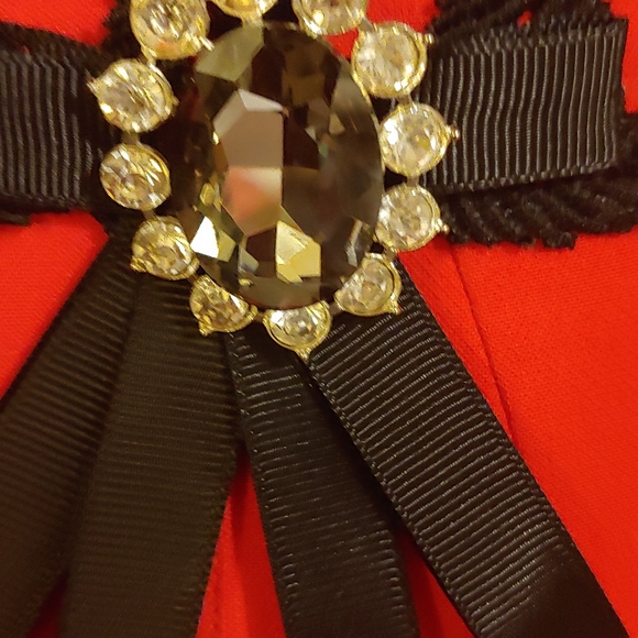 SONIA K PARIS 8/10 DETAIL TOP  TAILORED SEAM RHINESTONE GROSGRAIN SHEATH DRESS - Picture 5 of 14